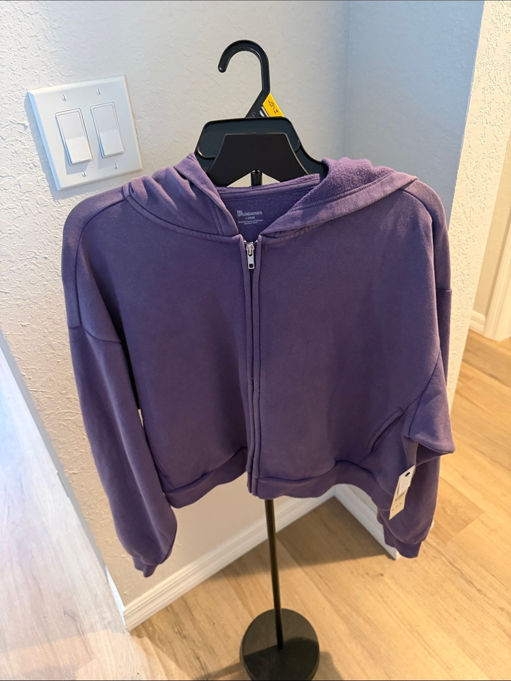 No Boundaries Purple Zip Hoodie Jacket
